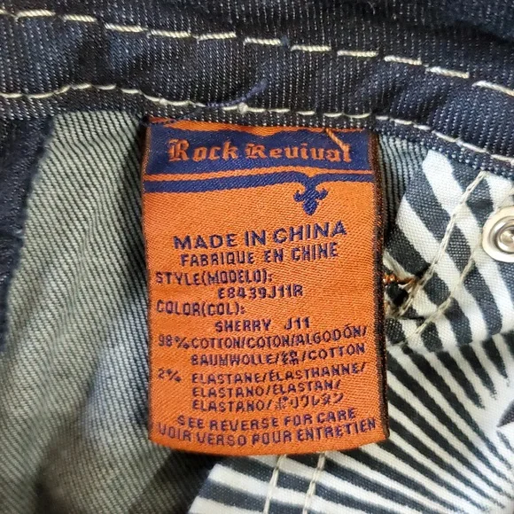 Rock Revival Blue Straight Leg Jeans with Fading Effects - Picture 5 of 10